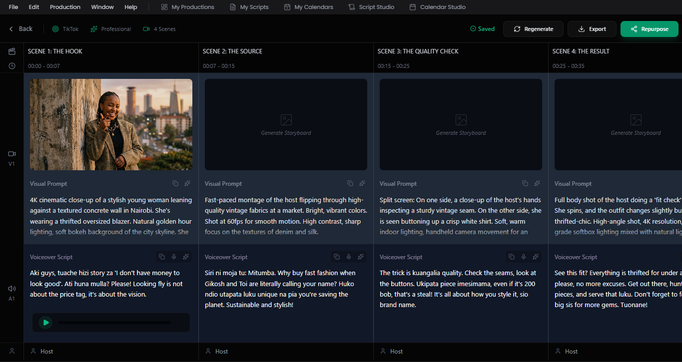 SanifuStudio Director's Timeline Interface